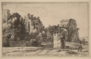 The Baths of Caracalla, by Herman van Swanevelt, ink, 1628