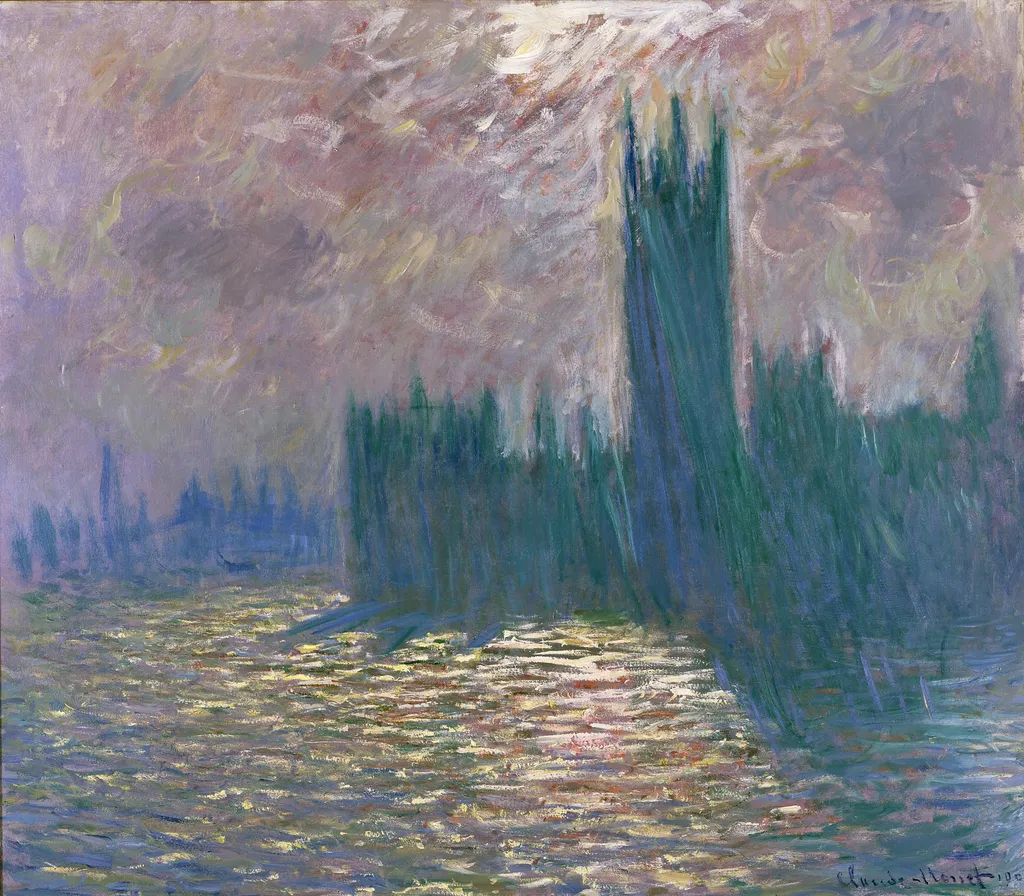 London. Parliament. Reflections on the Thames, by Claude Monet, oil, 1905