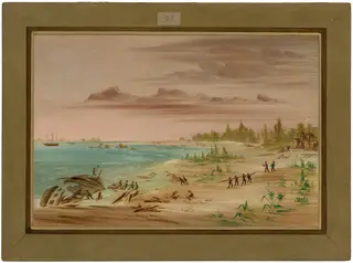 Wreck of the Aimable, on the Coast of Texas. 1685, by George Catlin, oil, 1848