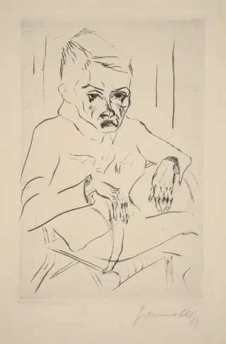 Tired Soldier I, by Walter Gramatté, ink, 1919