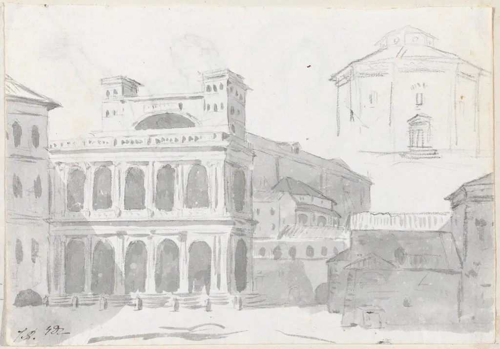 San Giovanni Laterano and a Baptistry, by Jacques-Louis David, chalk, 1778