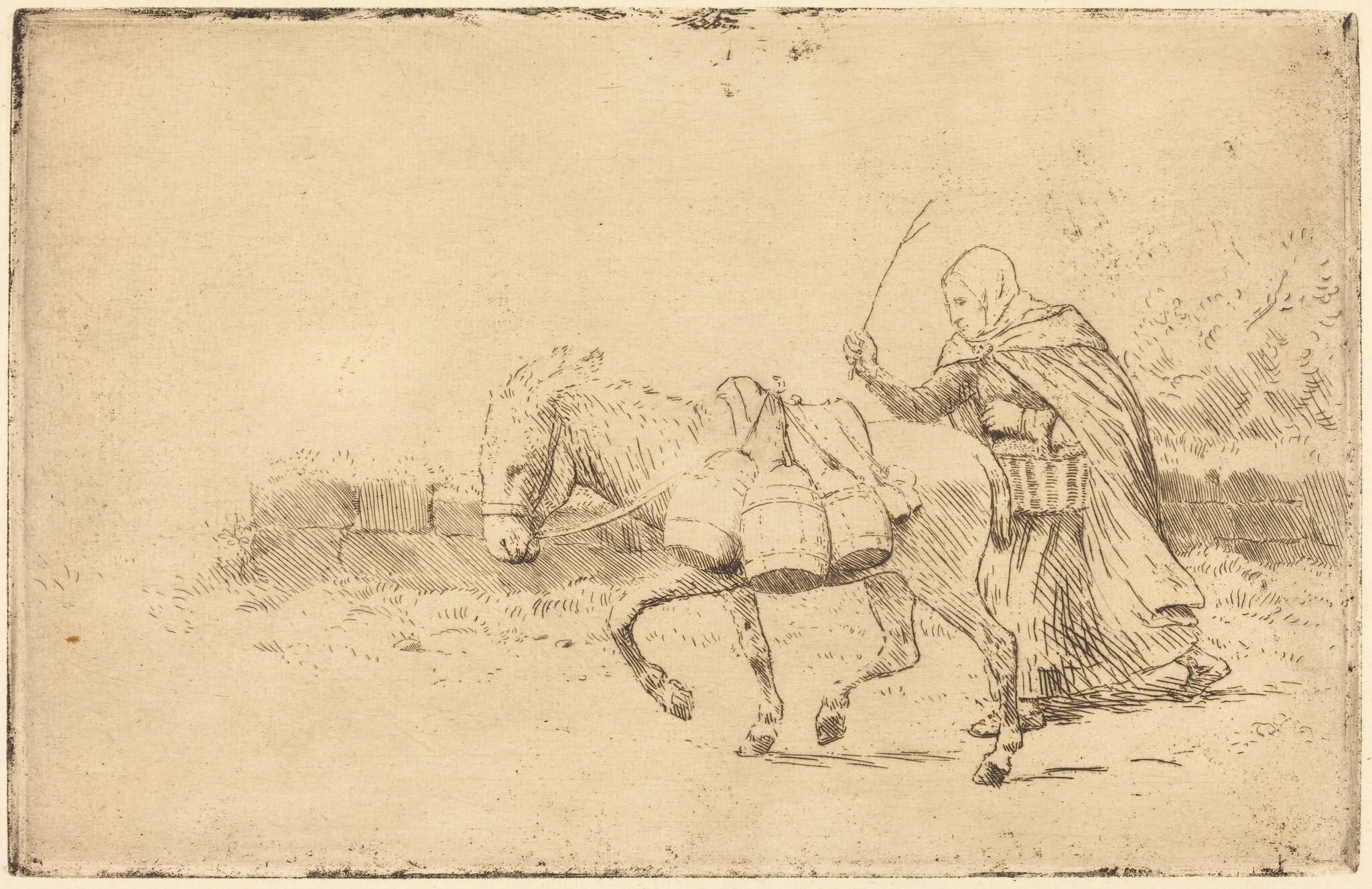 Milkmaid of Boulogne, 1st plate (Laitiere a Boulogne), detail
