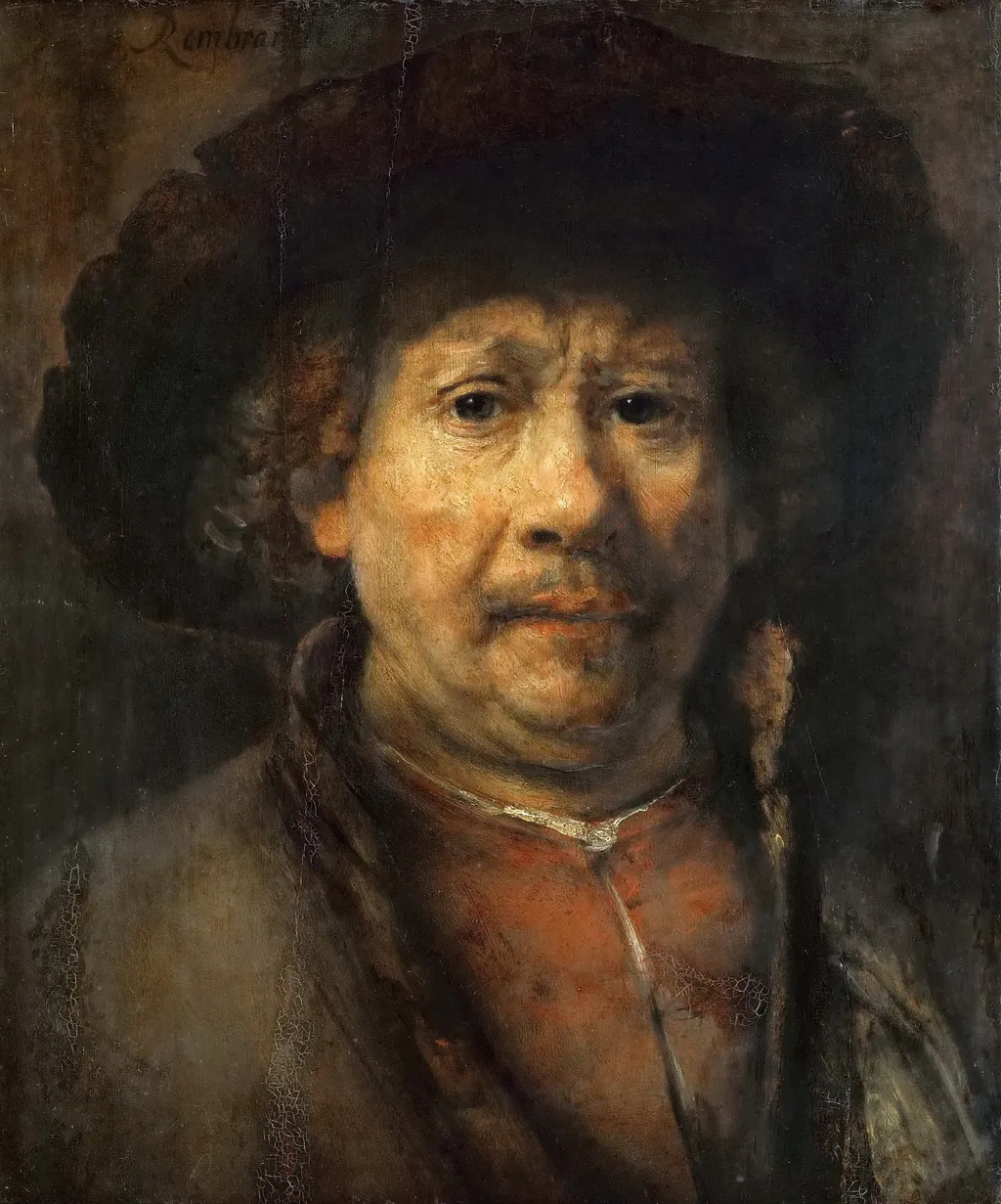 Self-portrait, by Rembrandt, oil, 1655