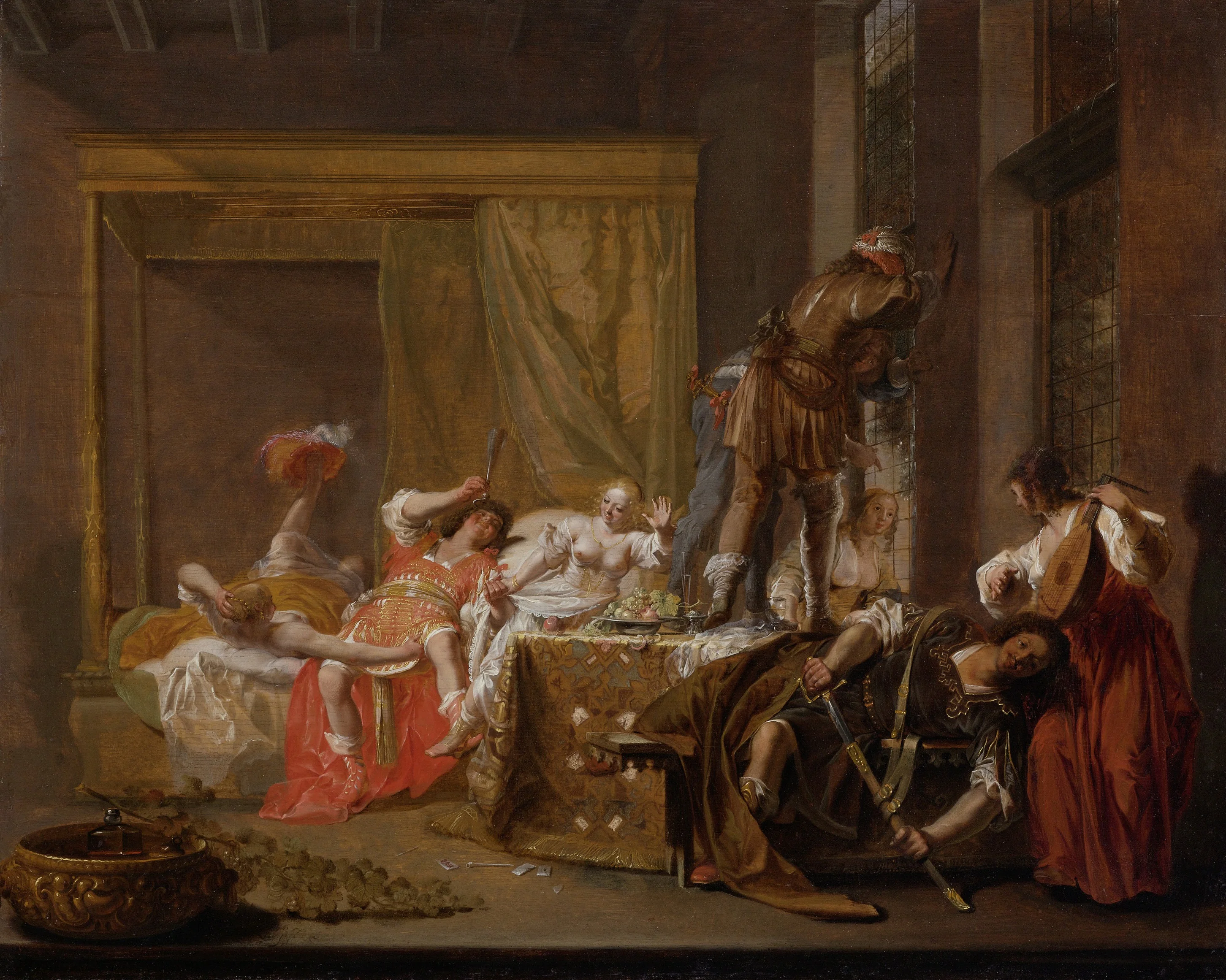 Scene from the marriage of Messaline and Gaius Silius, possibly an episode from a play, detail