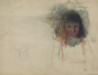The Artist's Son Georges [verso], by Camille Pissarro, graphite, 1880