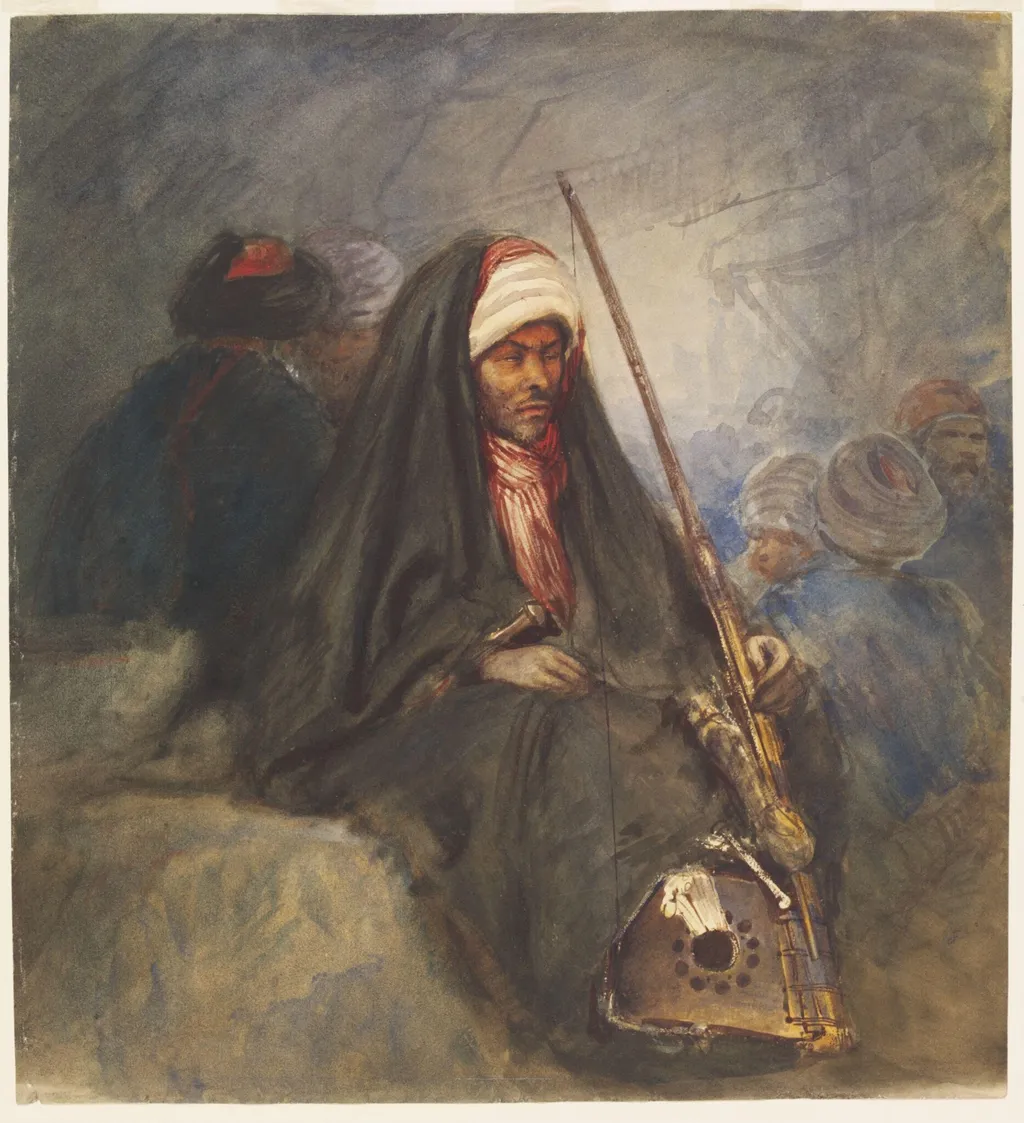 Blind Egyptian with a Madrab [Teasel], by Egron Sillif Lundgren, watercolor, 1862