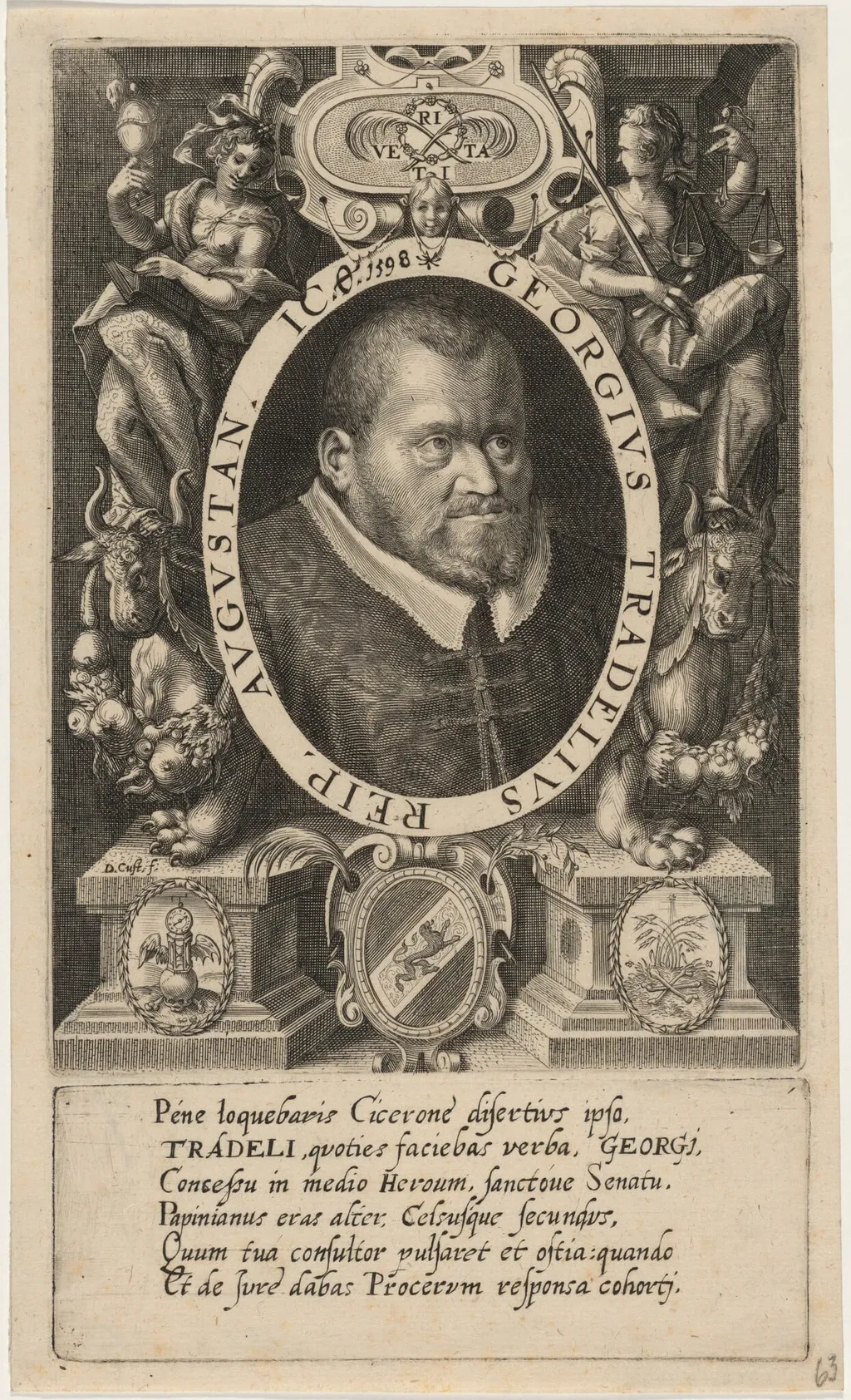 Georg Tradel, by Dominicus Custos, ink, 1605