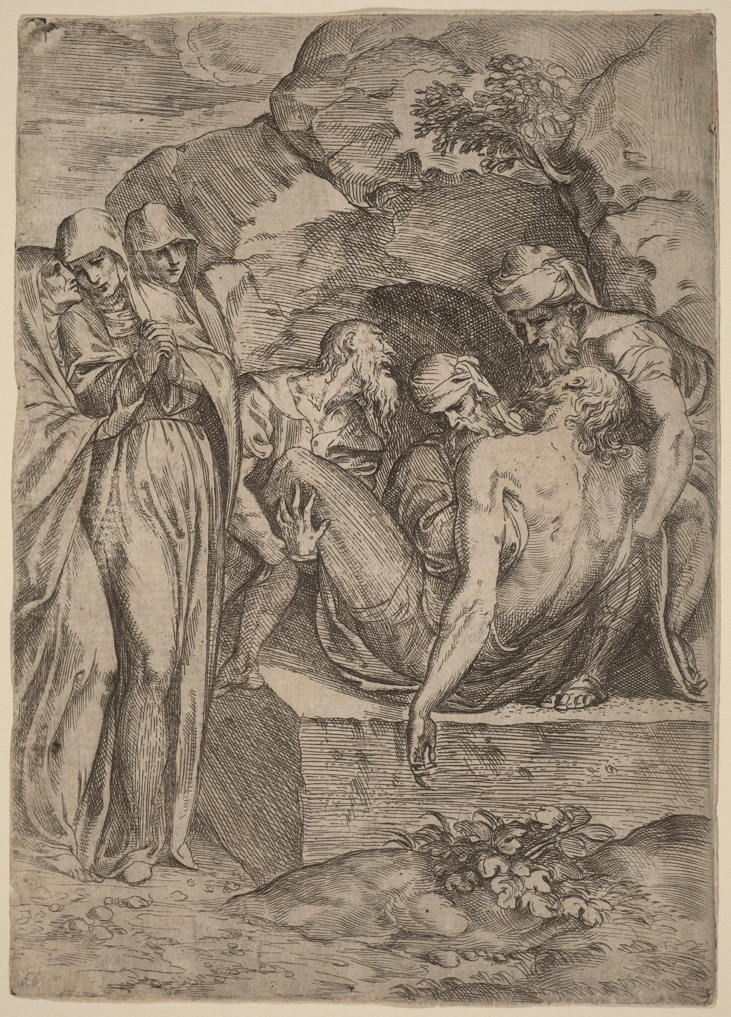 The Entombment, detail