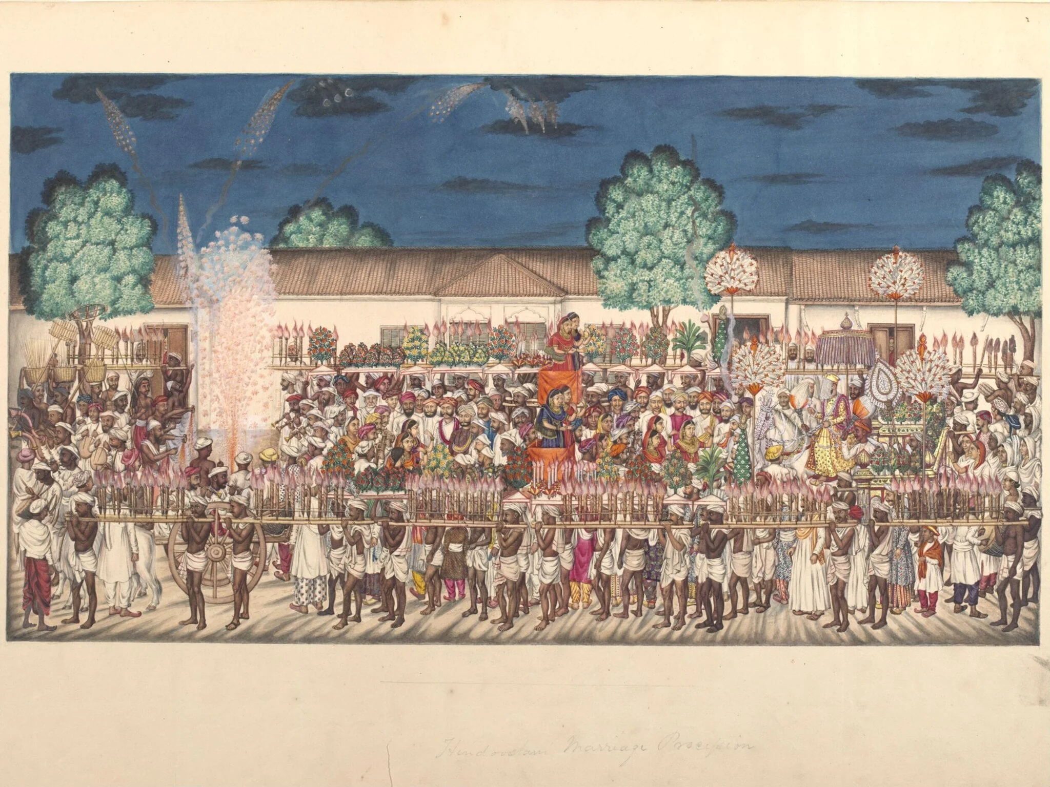 Northern Indian marriage procession, detail