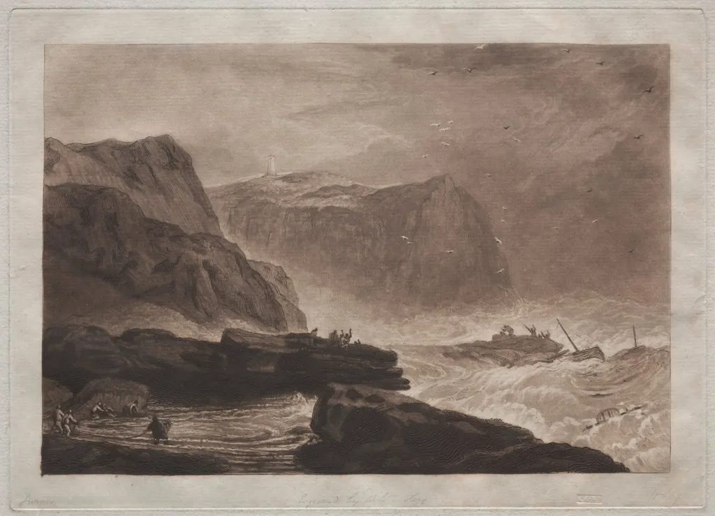 Liber Studiorum:  Coast of Yorkshire, near Whitby, by Joseph Mallord William Turner, 1823