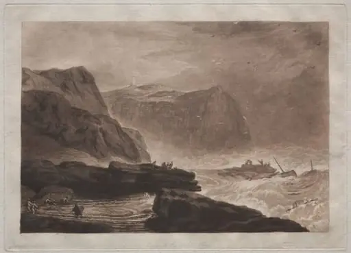 Liber Studiorum:  Coast of Yorkshire, near Whitby, by Joseph Mallord William Turner, 1823