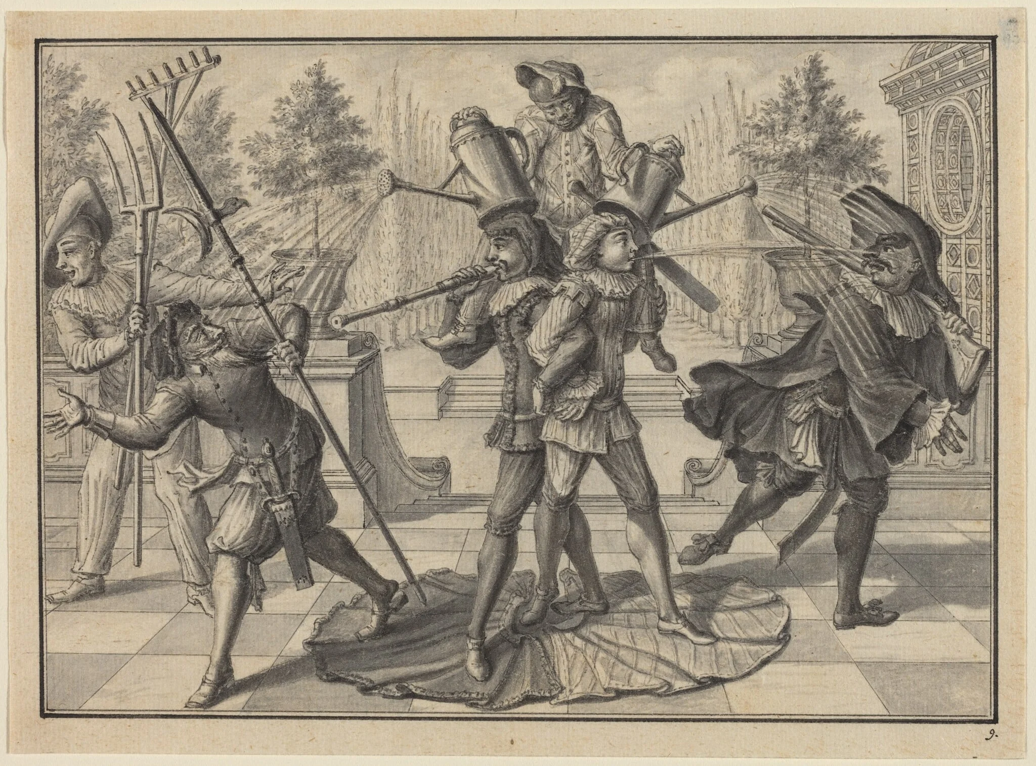 Harlequin and Scaramouche Create a "Fountain", detail