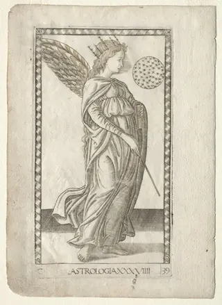 Astrology (from the Tarocchi, series C:  Liberal Arts, #29), by Master of the E-Series Tarocchi, 1467