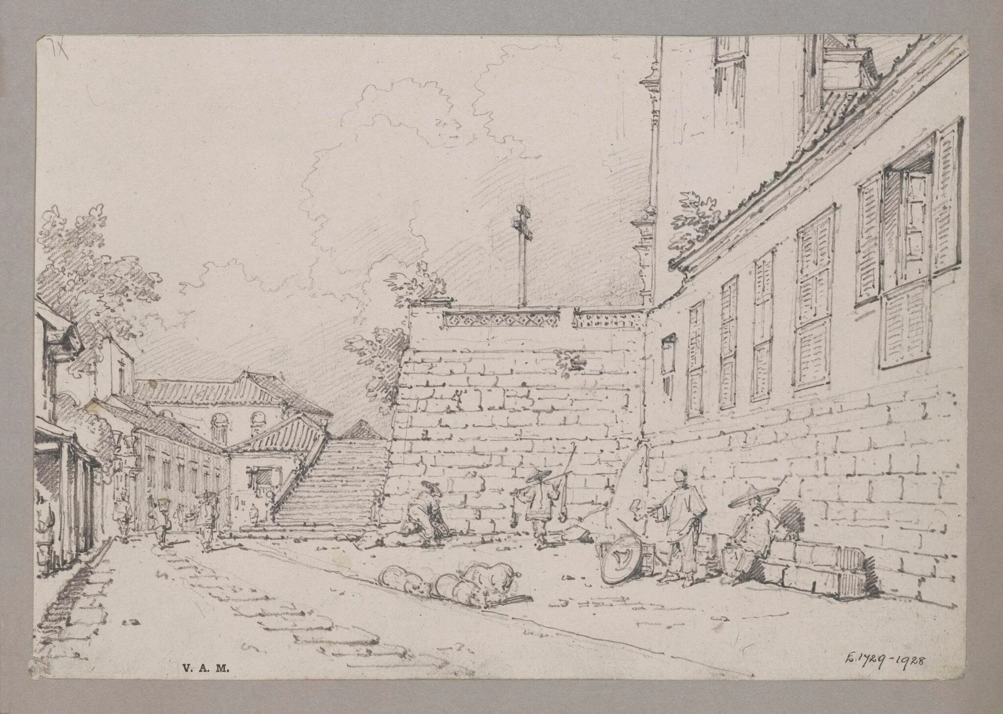 Steps and part of the Church of S. Lorenzo, Macao, detail