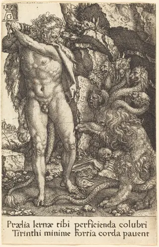 Hercules Fighting with the Hydra of Lernea, by Heinrich Aldegrever, 1550