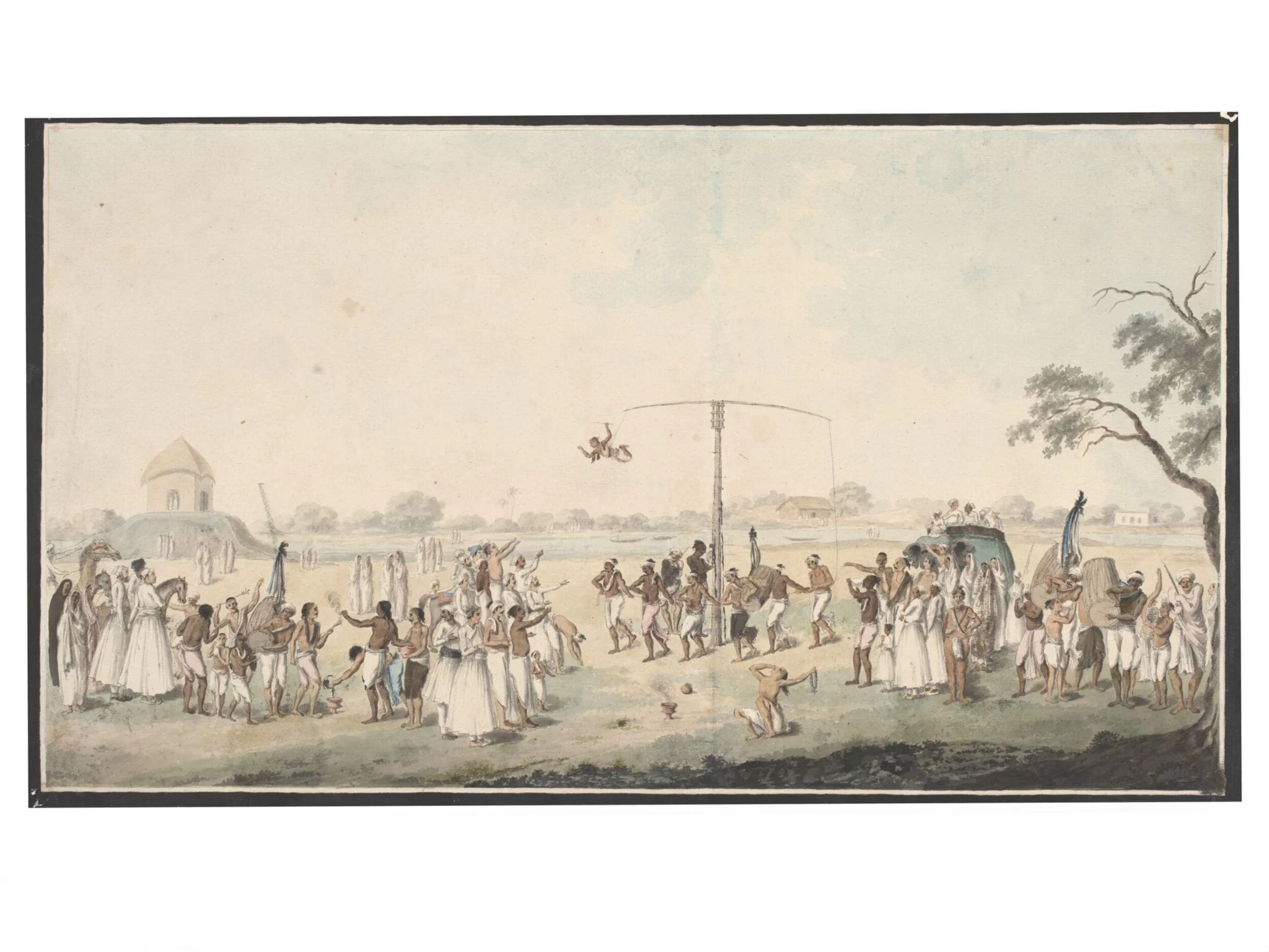 Hook-swinging festival, detail