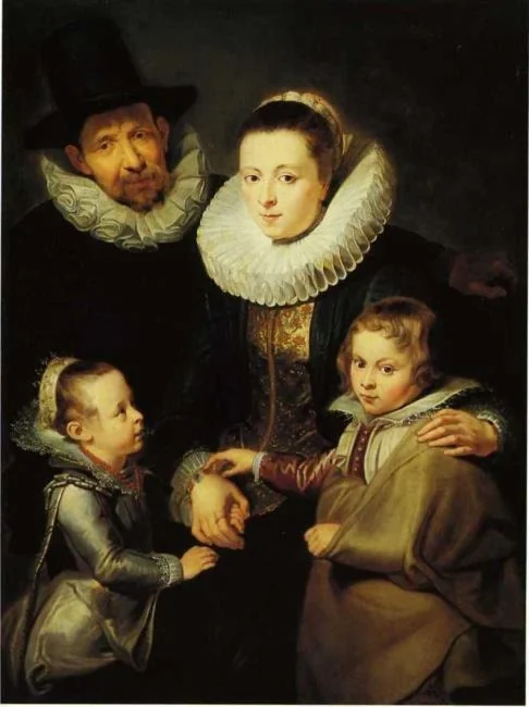Portrait of Jan Brueghel I (1568-1625) and his family, after 1615, detail
