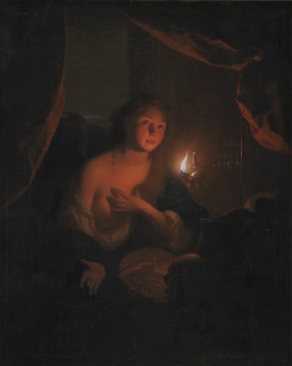 The Penitent Saint Mary Magdalene, by Godfried Schalcken, oil, 1692
