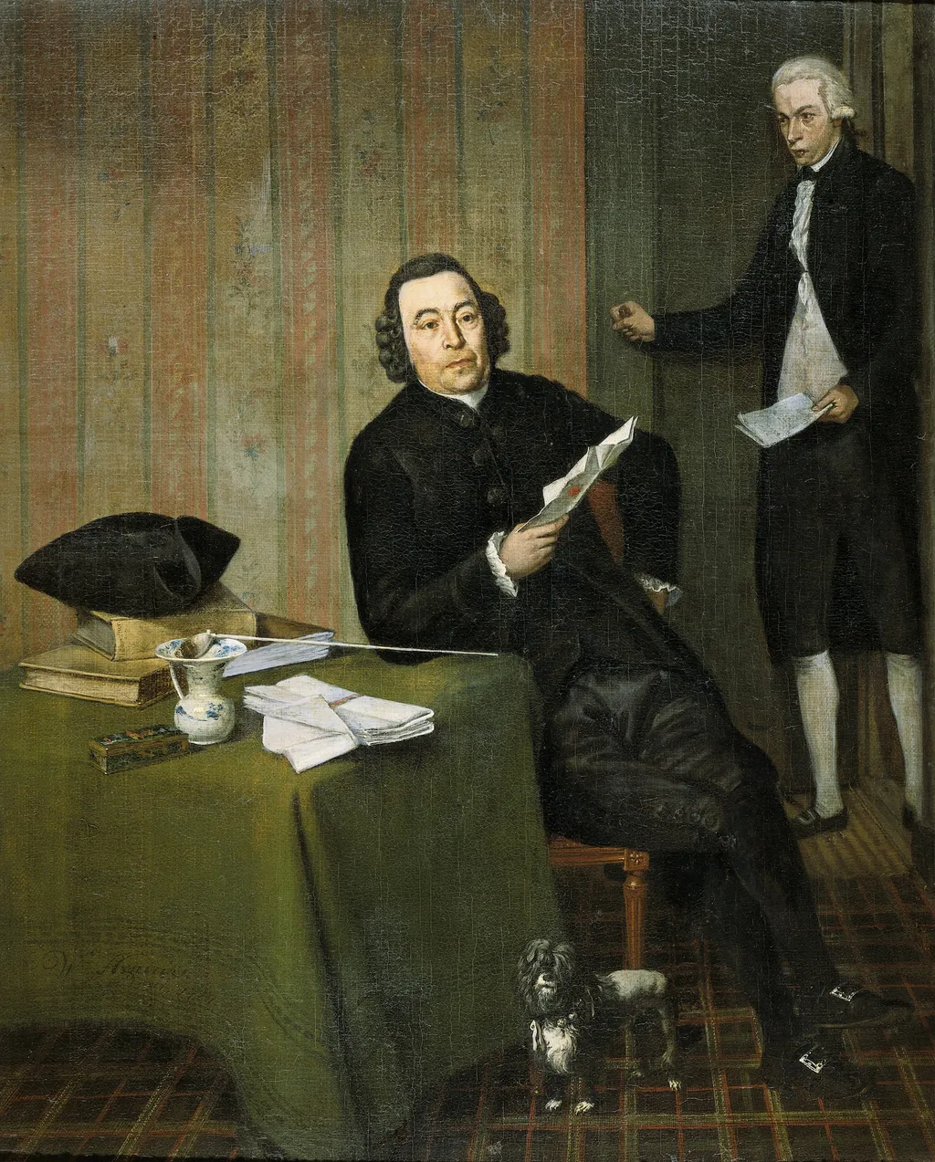 Portrait of the Haarlem Notary Wernerus Köhne with his Clerk Jan Bosch, by Wybrand Hendriks, oil, 1794