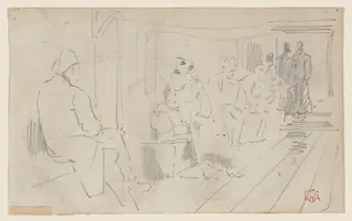 Preliminary Sketch for " The Passage" (La Traversee), by Félix-Hilaire Buhot, graphite, 1882