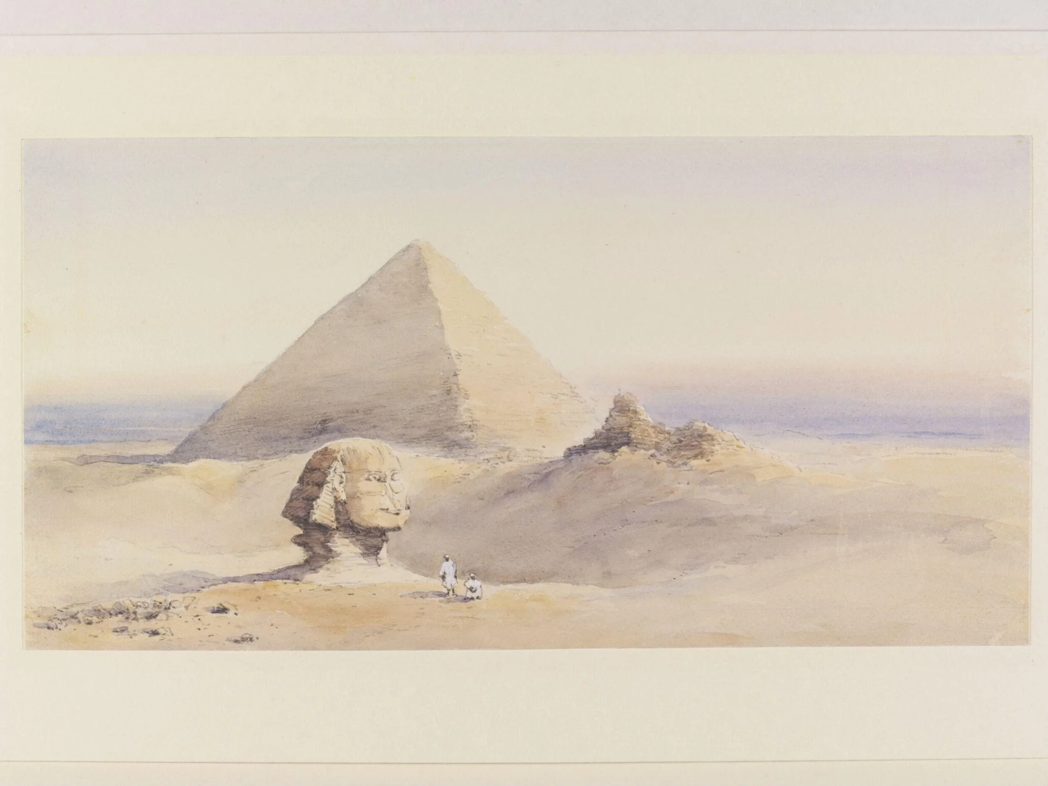 Sphinx & Great Pyramid, detail