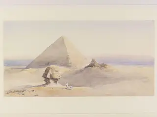 Sphinx & Great Pyramid, by Charles John Colville, watercolor, 1850