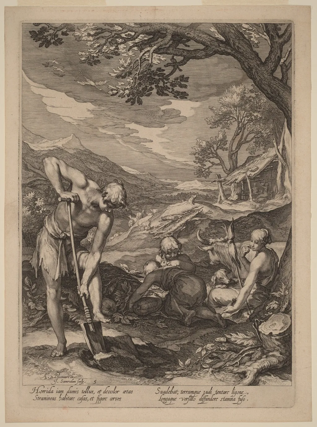 Adam and Eve Working, by Jan Pietersz Saenredam, ink, 1604