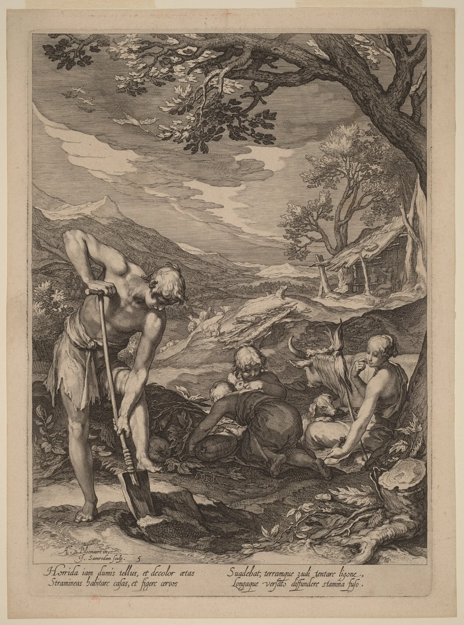 Adam and Eve Working, detail