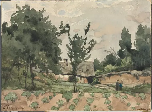 Landscape with Farmhouse, by Henri Harpignies, 1892