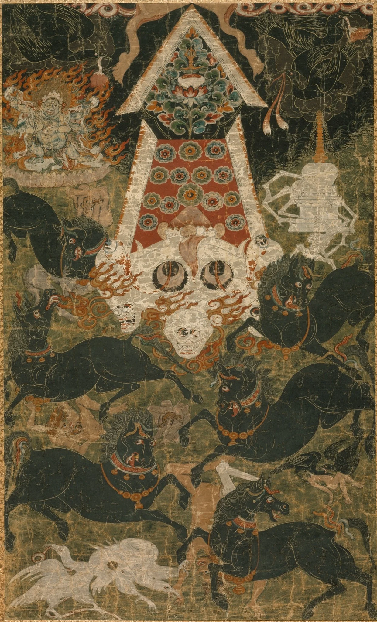 Offerings to Mahakala, detail