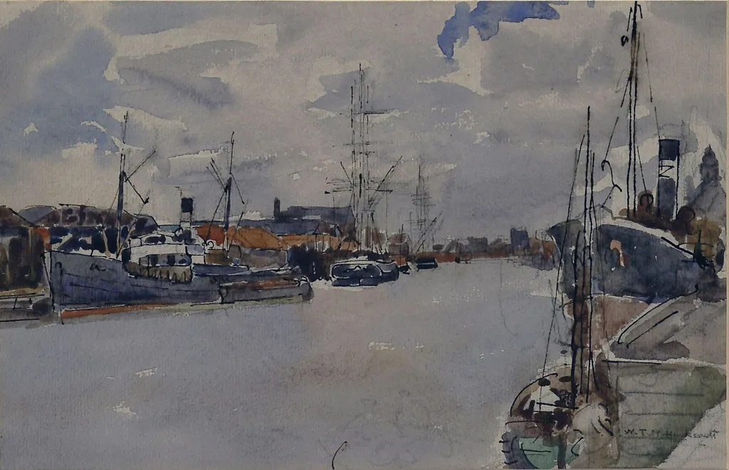The Yare, Great Yarmouth, by William Thomas Martin Hawksworth, watercolor, 1890