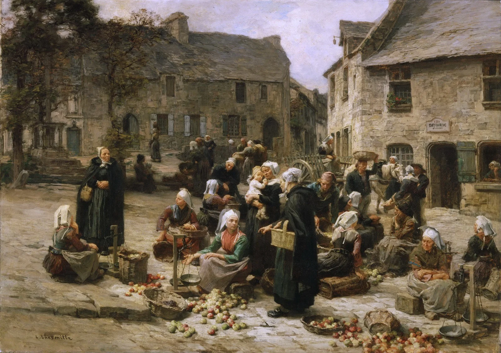 Apple Market, Landerneau, Brittany, detail