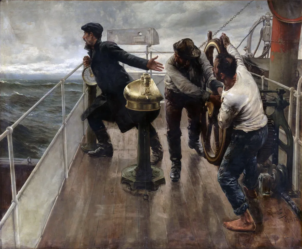 ¡Todo a babor!, by Ventura Álvarez Sala, oil, 1899