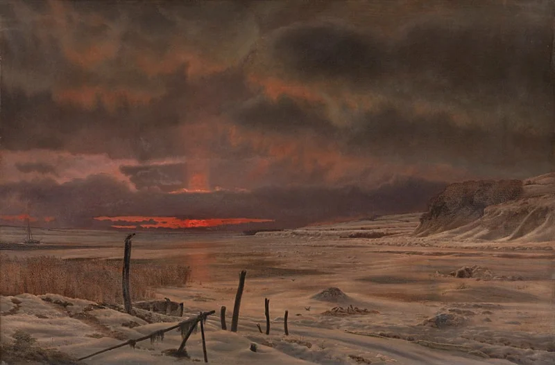 A Winter's Evening by a Danish Fiord, detail