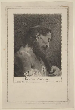 Sanctus Simeon, by Marco Alvise Pitteri, ink, 1744