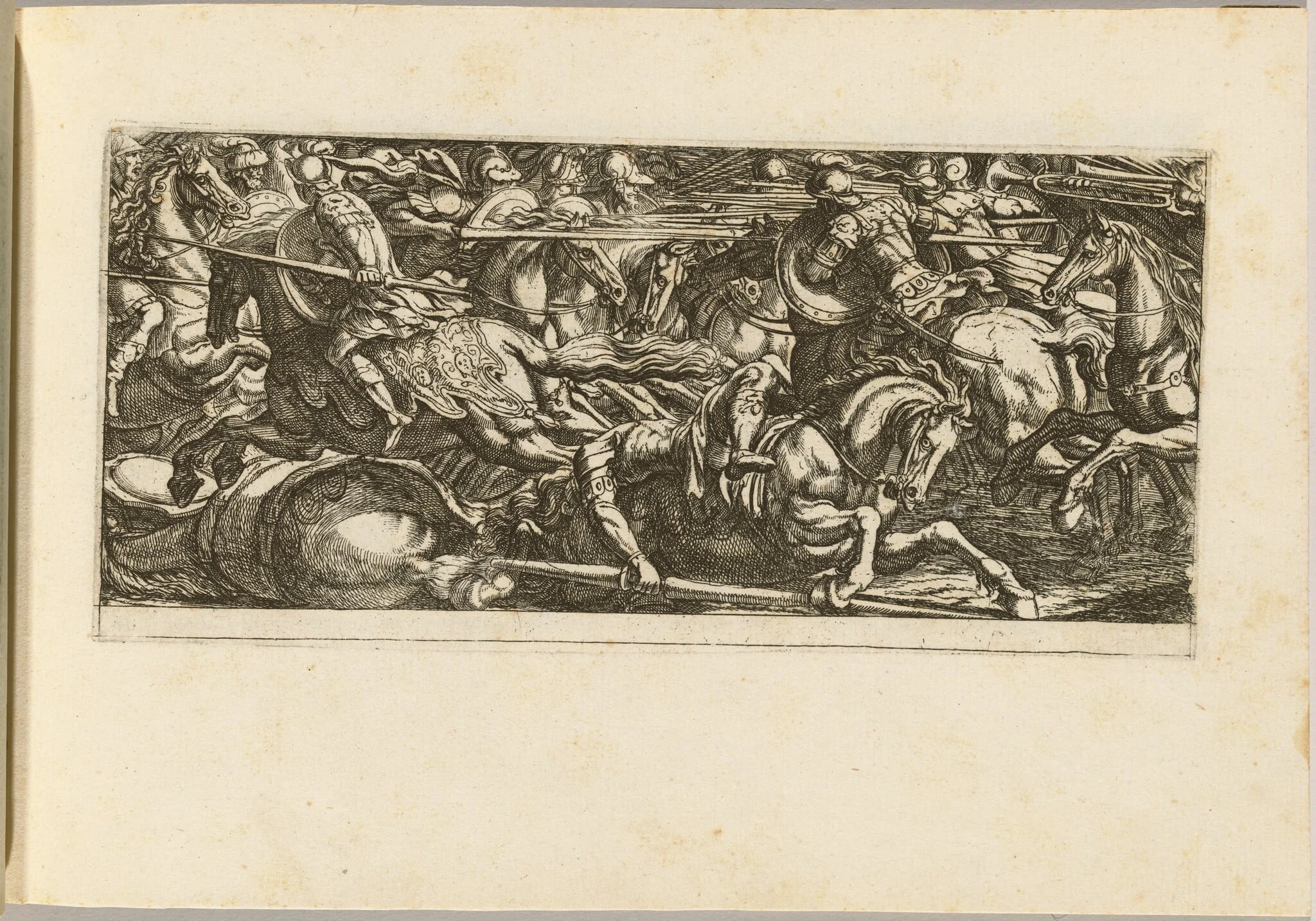 Cavalry Attack with Soldiers Fleeing, detail