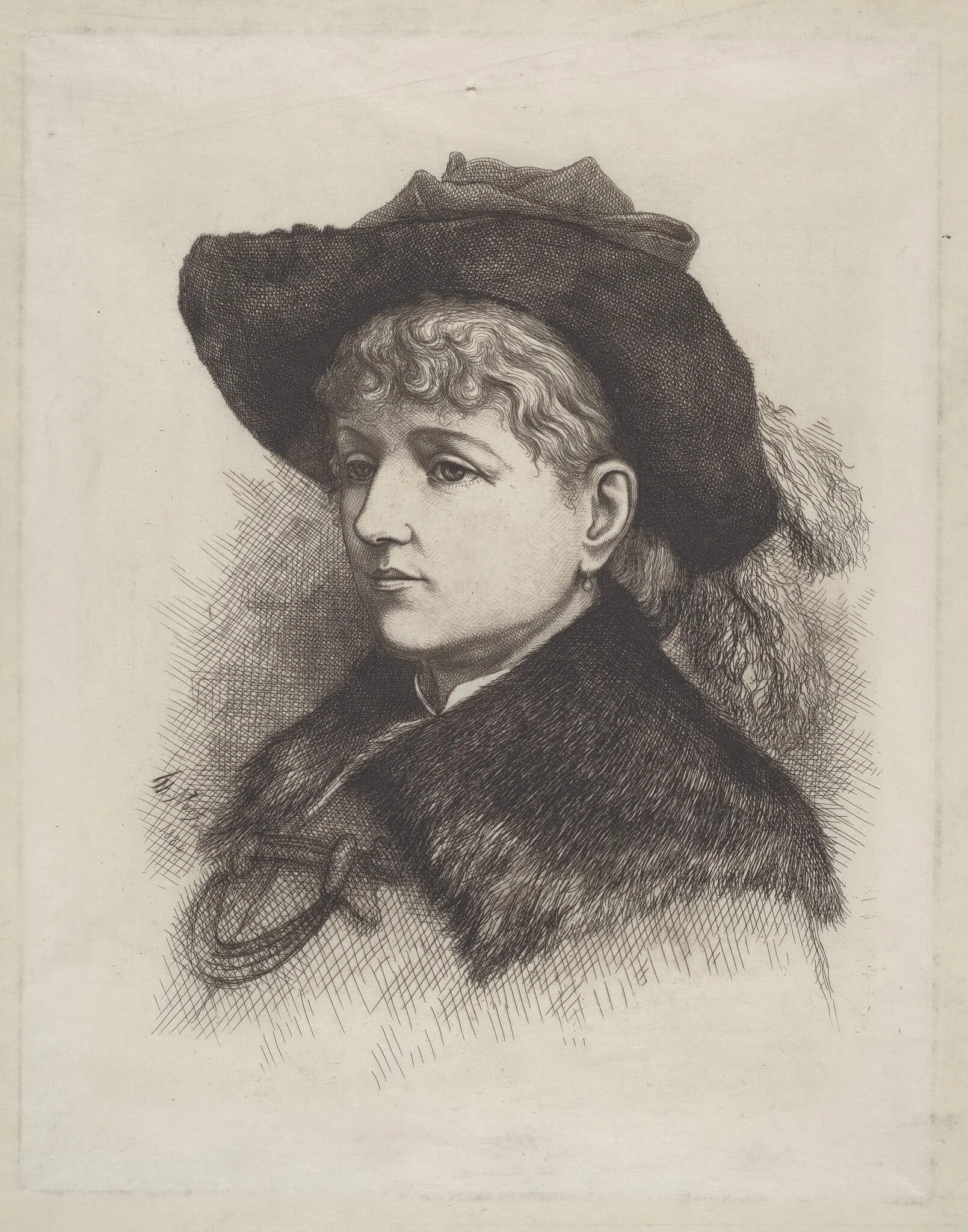 Portrait of the Artist's Wife, Sarah Edwards Nast, detail