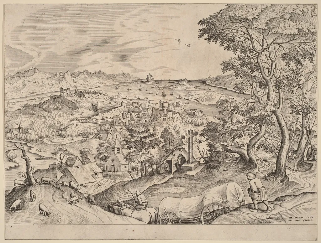 Plaustrum Belgicum (The Belgian Wagon), by Lucas van Doetechum, ink, 1556