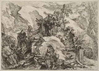 The Skeletons, by Giovanni Battista Piranesi, ink, 1754
