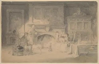 Study for "The Bailey Family", by Robert Walter Weir, ink, 1846