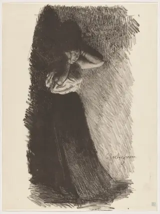 Etude, by Georges Rochegrosse, ink, 1895