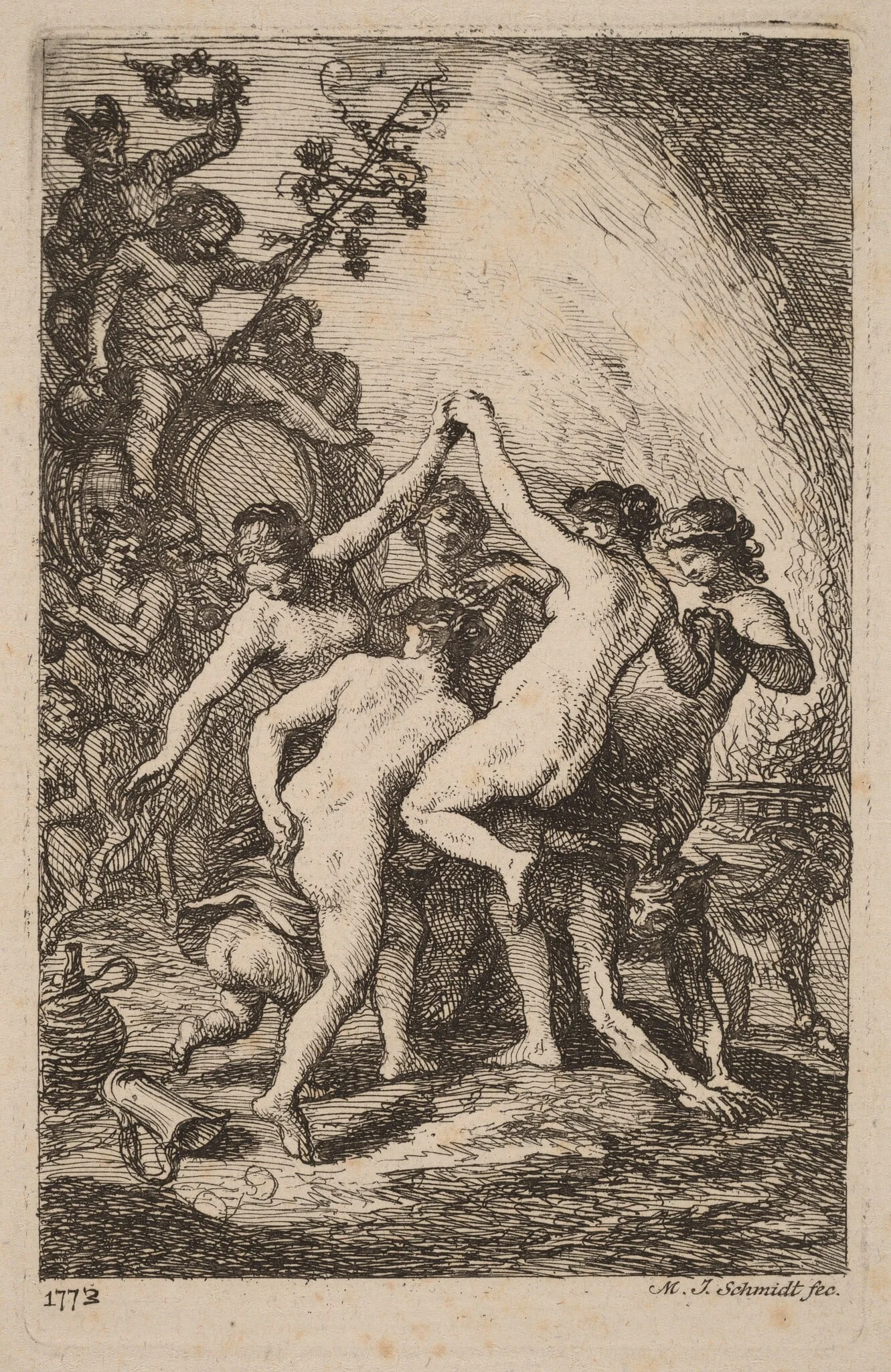 The Triumph of Bacchus with Dancing Nymphs, detail