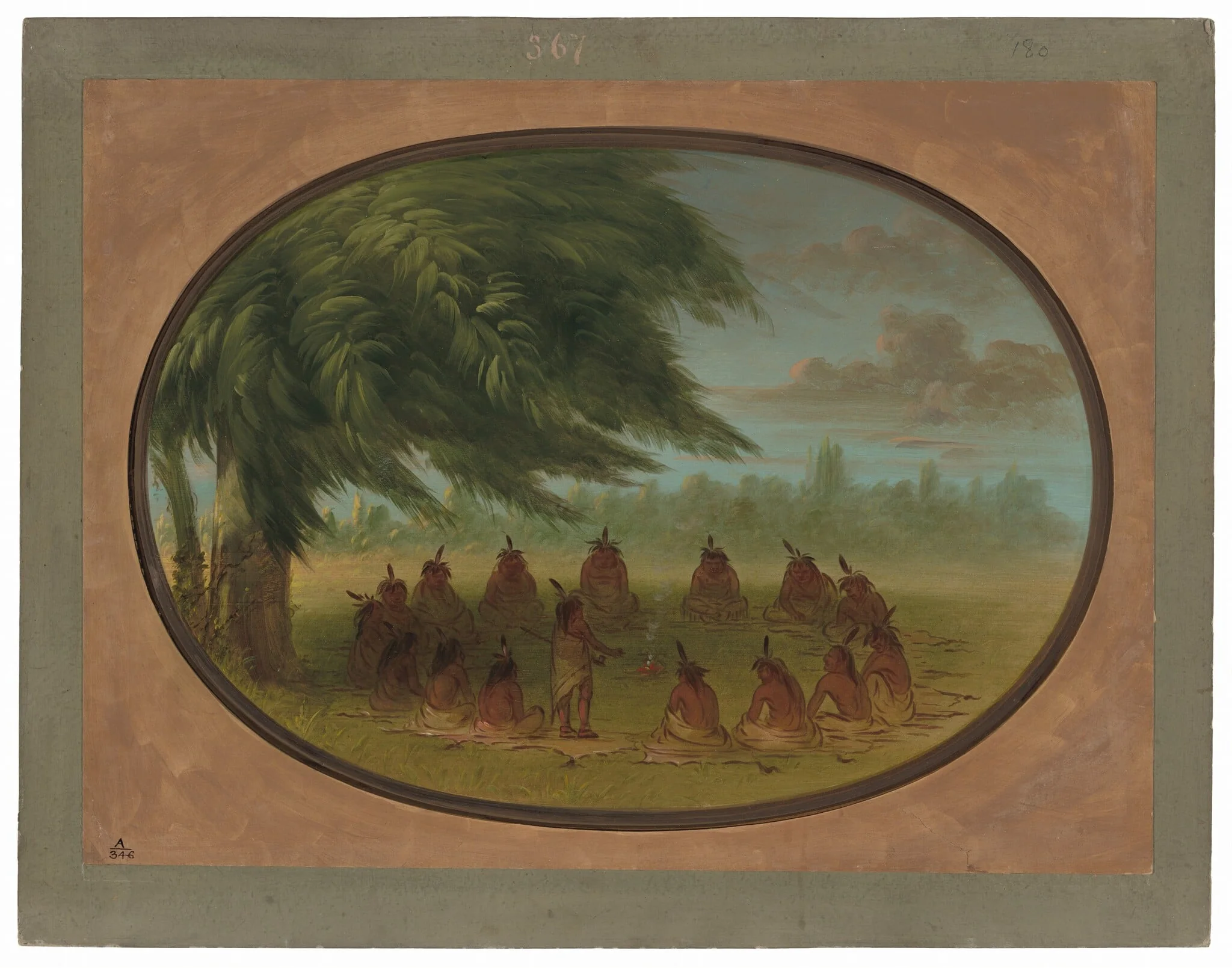 An Indian Council - Sioux, detail