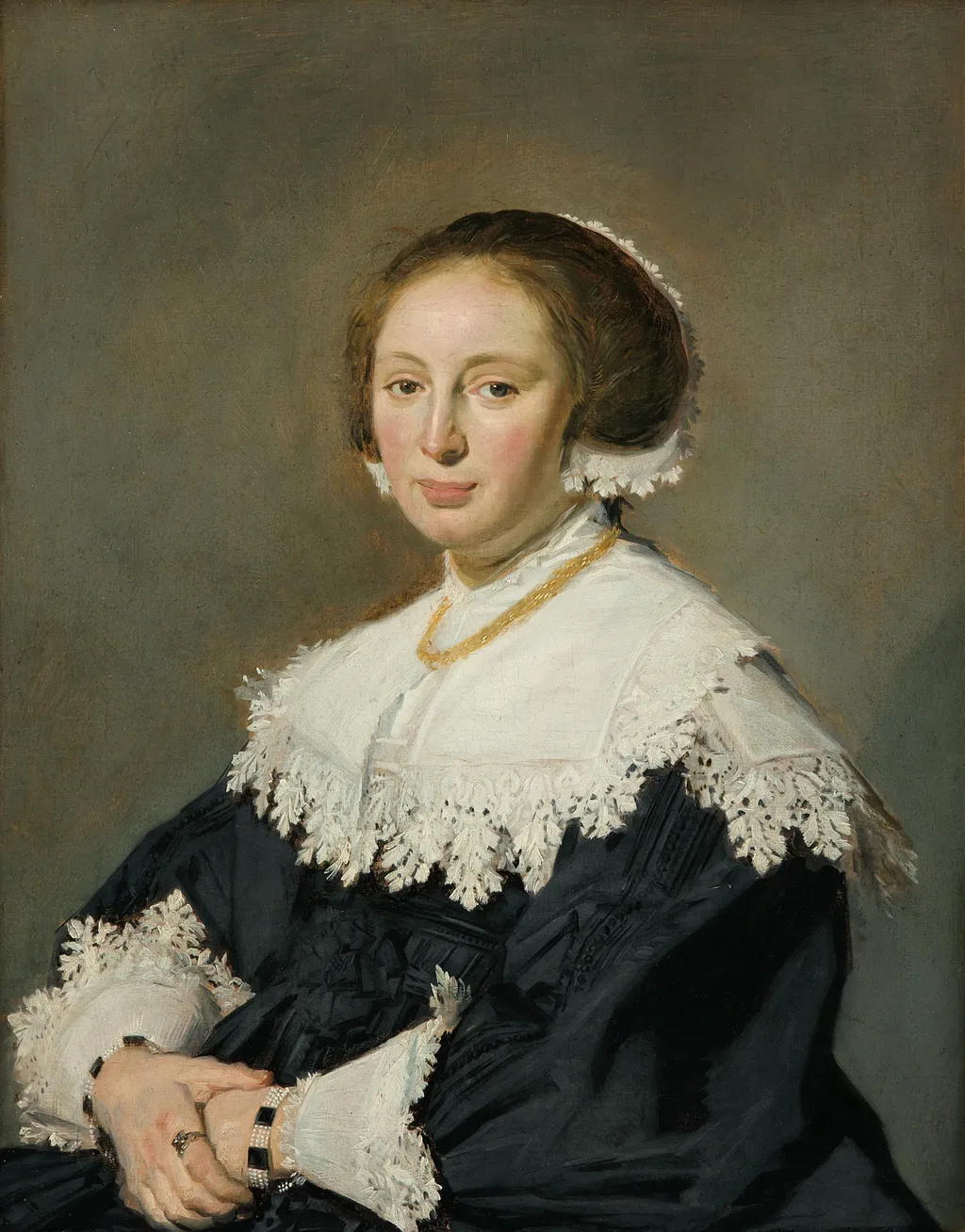 Portrait of a Woman, by Frans Hals, oil, 1630