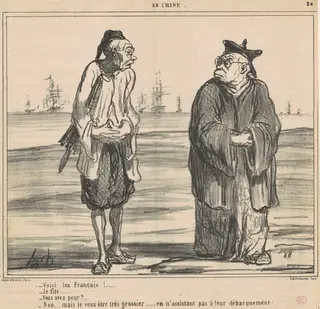 Voici les français! ... je fille ..., by Honoré Daumier, ink, 1860