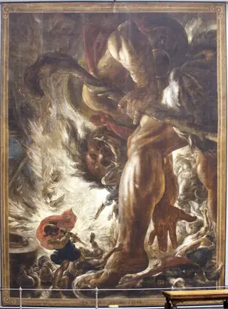 A Giant of the Earth, by Antoine Wiertz, oil, 1845