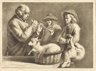 Oboe Player, by Jean-Jacques de Boissieu, ink, 1782