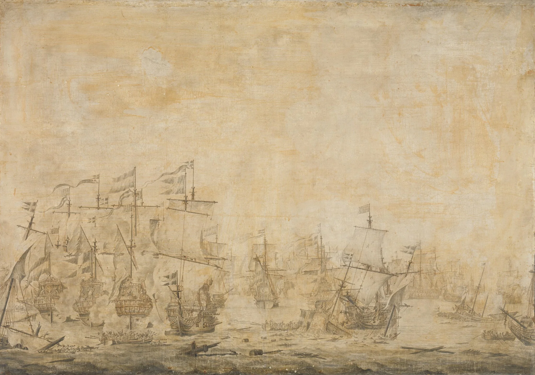 Battle between the Dutch and Swedish Fleets, in the Sound, 8 November 1658, detail