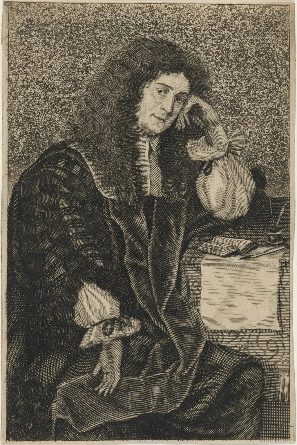 William Ramsay, Physician and Astrologer, by William Sherwin, ink, 1672