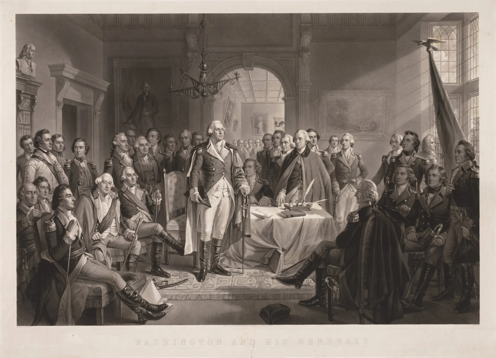 Washington and His Generals with Key, detail